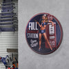 Gas Station Pinup Girl 15" Dome Metal Sign
